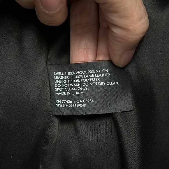 Club Monaco Black and Gray Leather Jacket - Picture 4 of 6